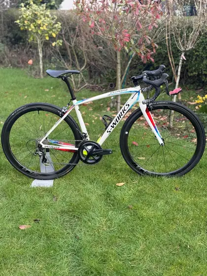 White Specialized S-Works road bike